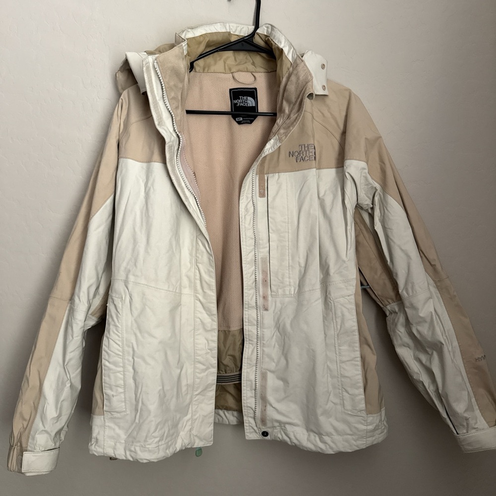 The North Face Tan and White Outdoor Jacket